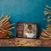 Rustiek gepersonaliseerd huisdier-herdenkingskatte fotoplaat (Zijkant)