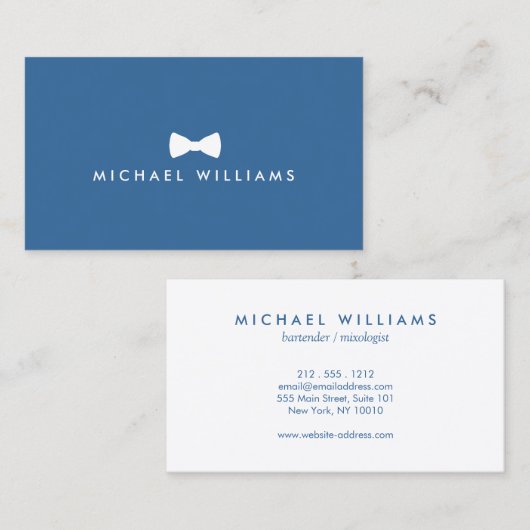 Rustiek Geraffineerde Mannen Bow Stropdas Logo op  Visitekaartje (Voorkant / Achterkant)