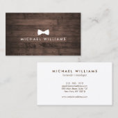 Rustiek Geraffineerde Mannen Bow Stropdas Logo op  Visitekaartje (Voorkant / Achterkant)