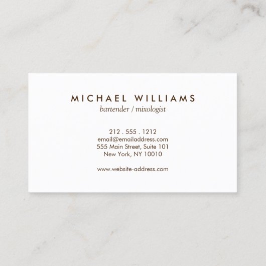 Rustiek Geraffineerde Mannen Bow Stropdas Logo op  Visitekaartje (Achterkant)