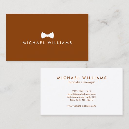 Rustiek Geraffineerde Mannen Bow Stropdas Logo op  Visitekaartje (Voorkant / Achterkant)