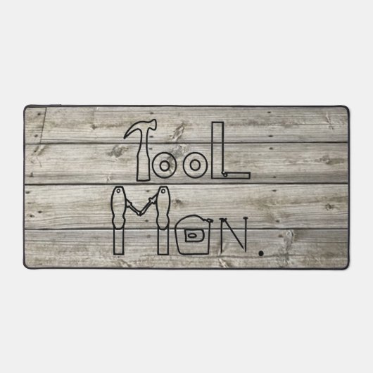 Rustiek Gereedschap Man op Wood Grain Design Desk Bureaumat (Voorkant)