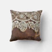 Rustiek Gereedschapsleer en Antiek Kant Western Kussen (Achterkant)