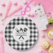 Rustiek geruite bruiloft repetitie diner papier Bo Papieren Bordje (Feest)