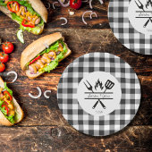 Rustiek geruite bruiloft repetitie diner papier Bo Papieren Bordje