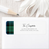Rustiek geruite Campbell Tartan Retouradres Etiket (Insitu)