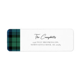 Rustiek geruite Campbell Tartan Retouradres Etiket