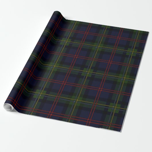 Rustiek geruite Classic Malcolm Tartan Cadeaupapier (Uitgerold)