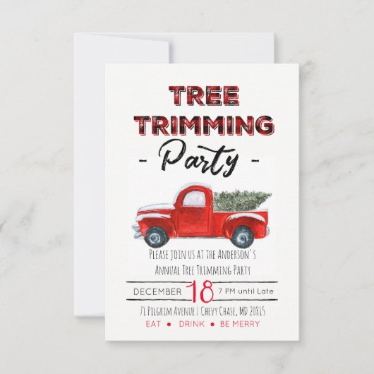 rustiek geruite kerstfeest RSVP kaartje (Voorkant)