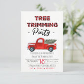 rustiek geruite kerstfeest RSVP kaartje (Staand voorkant)