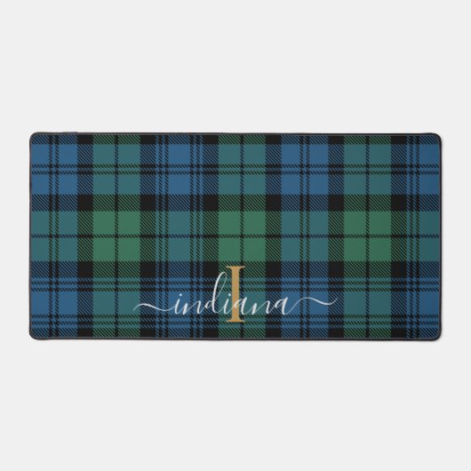 Rustiek geruite Monogram Classic Campbell Tartan Bureaumat (Voorkant)