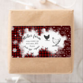 Rustiek geruite sneeuwvlok Merry Christmas Egg Car Etiket (Insitu)