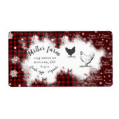 Rustiek geruite sneeuwvlok Merry Christmas Egg Car Etiket (Voorkant)