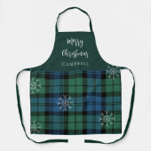 Rustiek geruite sneeuwvlokken Green Campbell Tarta Schort (Voorkant)