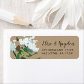 Rustiek geschilderd bloemenbruiloft retour adres l etiket (Insitu)