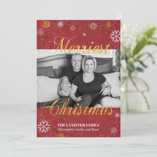 Rustiek gescripte vrolijke kerst Kaart (Staand voorkant)