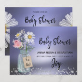 ** Rustiek. Geslacht Mason Jar Floral Baby shower Kaart (Voorkant / Achterkant)