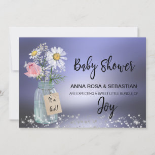 ** Rustiek. Geslacht Mason Jar Floral Baby shower Kaart