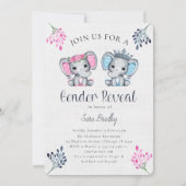 Rustiek Geslacht onthullen jute olifant baby showe Kaart (Voorkant)