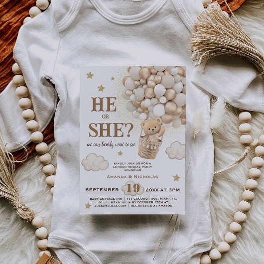 Rustiek Geslacht Onthullen Teddy Beer Ballonnen Kaart