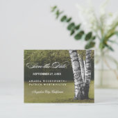 Rustiek gesneden berkenboom land opslaan van de da aankondigingskaart (Staand voorkant)