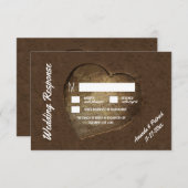 Rustiek gesneden boomplak bruiloft RSVP Kaarten (Voorkant / Achterkant)