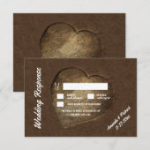 Rustiek gesneden boomplak bruiloft RSVP Kaarten Kaartje (Voorkant / Achterkant)