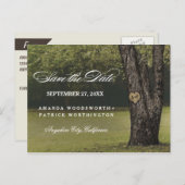 Rustiek gesneden eiken land Save the Date Aankondigingskaart (Voorkant / Achterkant)
