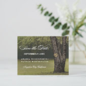 Rustiek gesneden eiken land Save the Date Aankondigingskaart (Staand voorkant)