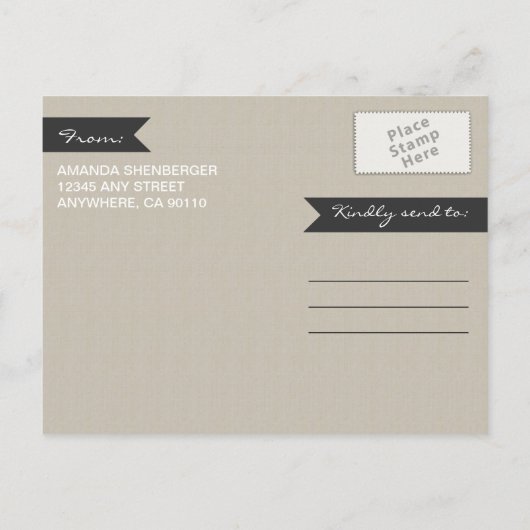 Rustiek gesneden eikenboom bruiloft Save the Date Aankondigingskaart (Achterkant)