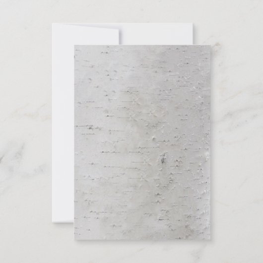 Rustiek gesneden hart berkenboom bruiloft RSVP (Achterkant)