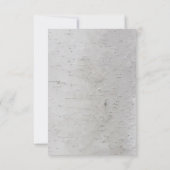 Rustiek gesneden hart berkenboom bruiloft RSVP Kaartje (Achterkant)