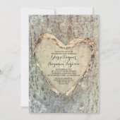 Rustiek gesneden hartboom  verlovingsfeest kaart (Voorkant)