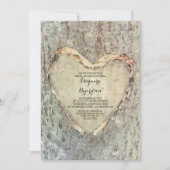 Rustiek gesneden hartboom  vrijgezellenfeest kaart (Voorkant)