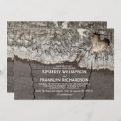 Rustiek gesneden hout hart boom repetitie diner kaart (Voorkant / Achterkant)