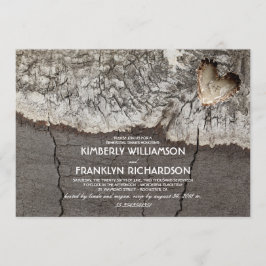 Rustiek gesneden hout hart boom repetitie diner kaart