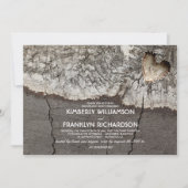 Rustiek gesneden hout hart boom verlovingsfeest kaart (Voorkant)