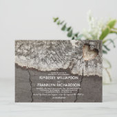 Rustiek gesneden hout hart boom verlovingsfeest kaart (Staand voorkant)