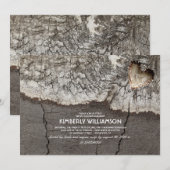 Rustiek gesneden hout Heart Tree Vrijgezellenfeest Kaart (Voorkant / Achterkant)