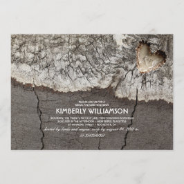 Rustiek gesneden hout Heart Tree Vrijgezellenfeest Kaart