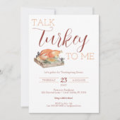 Rustiek Gesprek Turkije Thanksgiving Diner Uitnodi Kaart (Voorkant)