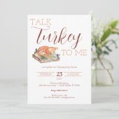 Rustiek Gesprek Turkije Thanksgiving Diner Uitnodi Kaart (Staand voorkant)