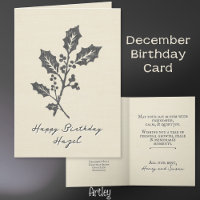 Rustiek gestempeld Holly December Geboorte Bloem L