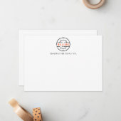 Rustiek gestempeld Logo Gepersonaliseerde Flat Not Notitiekaartje (Voorkant / Achterkant in situ)