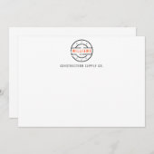 Rustiek gestempeld Logo Gepersonaliseerde Flat Not Notitiekaartje (Voorkant / Achterkant)