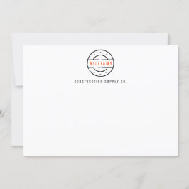 Rustiek gestempeld Logo Gepersonaliseerde Flat Not Notitiekaartje