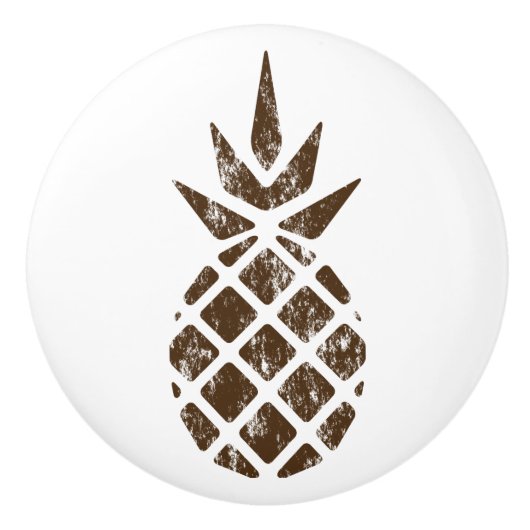 rustiek gestempelde ananas keramische knop (Voorkant)