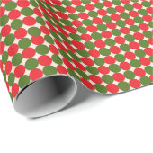 Rustiek gestippeld rood groen kerst wrapping papie cadeaupapier (Rol Hoek)