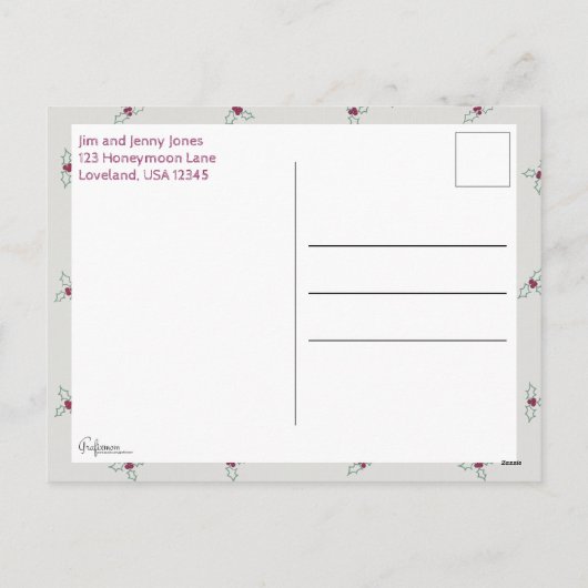 Rustiek getrouwd & vrolijk kalligrafie vakantiefot feestdagenkaart (Achterkant)