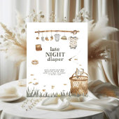 Rustiek Gevist Baby shower Late Night Luier Poster